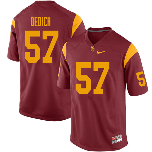 Men #57 Justin Dedich USC Trojans College Football Jerseys Sale-Cardinal